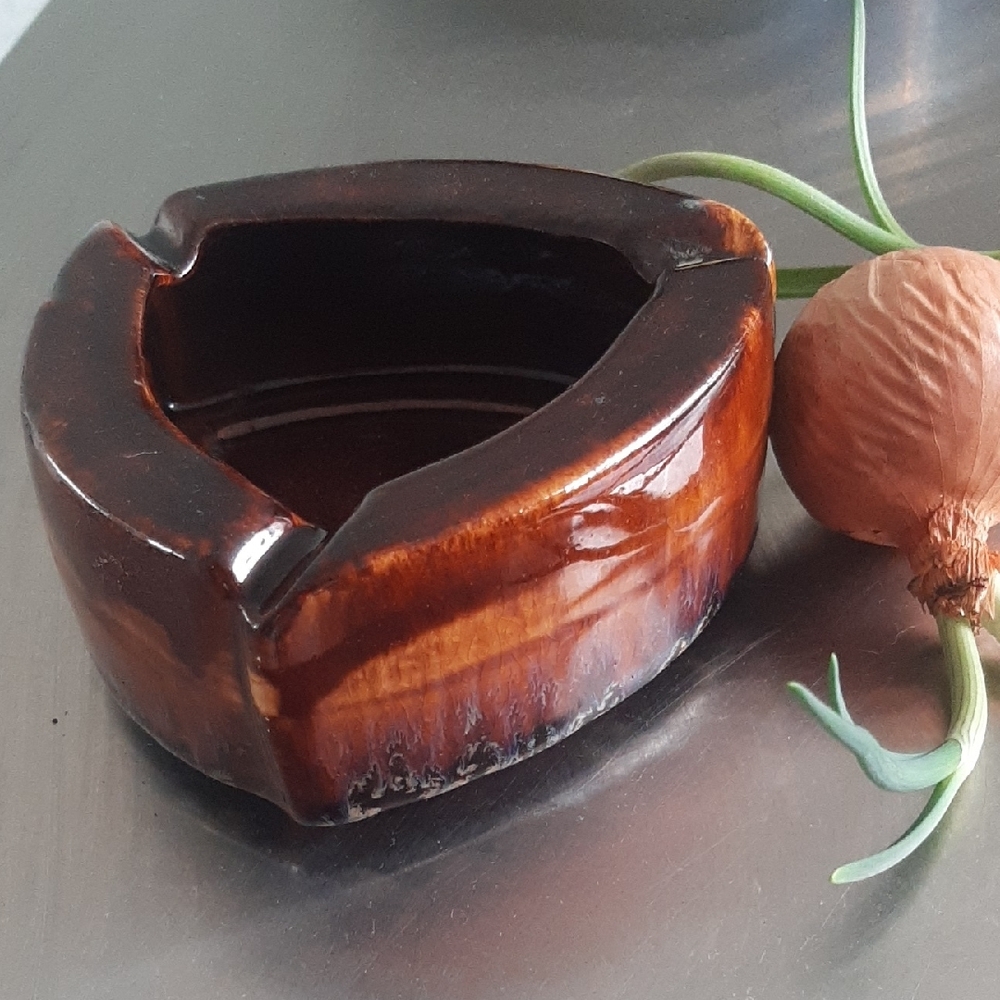 Brown Ceramic Ashtray